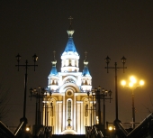 Ночной храм в Хабаровске